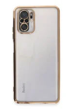 Newface Xiaomi Redmi Note 10 Kılıf Razer Lensli Silikon - Gold - Görsel 2
