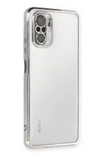 Newface Xiaomi Redmi Note 10 Kılıf Razer Lensli Silikon - Gümüş