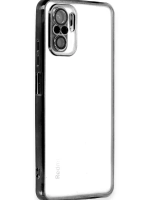 Newface Xiaomi Redmi Note 10 Kılıf Razer Lensli Silikon - Siyah