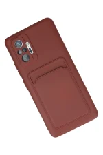 Newface Xiaomi Redmi Note 10 Pro Kılıf Kelvin Kartvizitli Silikon - Bordo - Görsel 3