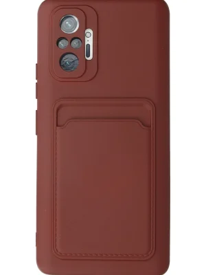Newface Xiaomi Redmi Note 10 Pro Kılıf Kelvin Kartvizitli Silikon - Bordo