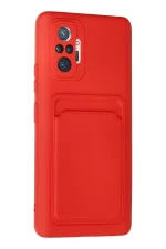 Newface Xiaomi Redmi Note 10 Pro Kılıf Kelvin Kartvizitli Silikon - Kırmızı - Görsel 2