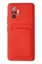 Newface Xiaomi Redmi Note 10 Pro Kılıf Kelvin Kartvizitli Silikon - Kırmızı