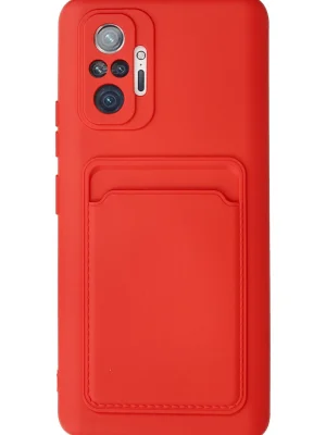 Newface Xiaomi Redmi Note 10 Pro Kılıf Kelvin Kartvizitli Silikon - Kırmızı