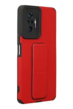 Newface Xiaomi Redmi Note 10 Pro Kılıf Mega Standlı Silikon - Kırmızı - Görsel 2