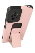 Newface Xiaomi Redmi Note 10 Pro Kılıf Mega Standlı Silikon - Pudra - Görsel 3