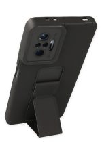 Newface Xiaomi Redmi Note 10 Pro Kılıf Mega Standlı Silikon - Siyah - Görsel 3