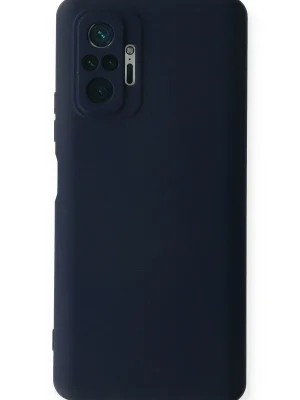 Newface Xiaomi Redmi Note 10 Pro Kılıf Nano içi Kadife Silikon - Lacivert
