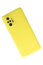 Newface Xiaomi Redmi Note 10 Pro Kılıf Nano içi Kadife Silikon - Sarı - Görsel 3