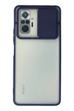 Newface Xiaomi Redmi Note 10 Pro Kılıf Palm Buzlu Kamera Sürgülü Silikon - Lacivert