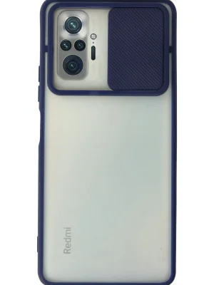 Newface Xiaomi Redmi Note 10 Pro Kılıf Palm Buzlu Kamera Sürgülü Silikon - Lacivert