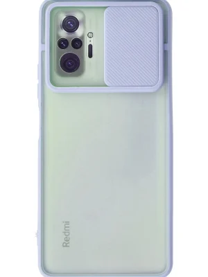 Newface Xiaomi Redmi Note 10 Pro Kılıf Palm Buzlu Kamera Sürgülü Silikon - Lila