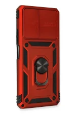 Newface Xiaomi Redmi Note 10 Pro Kılıf Pars Lens Yüzüklü Silikon - Kırmızı - Görsel 2