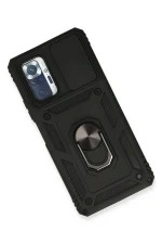 Newface Xiaomi Redmi Note 10 Pro Kılıf Pars Lens Yüzüklü Silikon - Siyah - Görsel 3