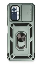 Newface Xiaomi Redmi Note 10 Pro Kılıf Pars Lens Yüzüklü Silikon - Yeşil