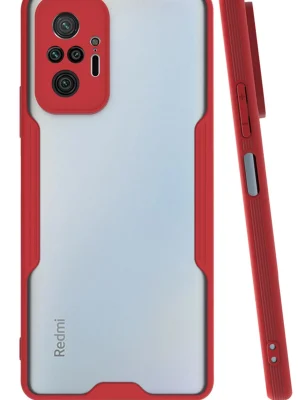 Newface Xiaomi Redmi Note 10 Pro Kılıf Platin Silikon - Kırmızı