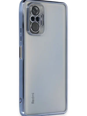 Newface Xiaomi Redmi Note 10 Pro Kılıf Razer Lensli Silikon - Açık Mavi