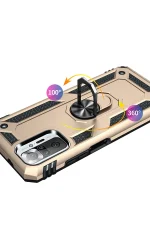Newface Xiaomi Redmi Note 10 Pro Kılıf Sofya Yüzüklü Silikon Kapak - Gold - Görsel 4