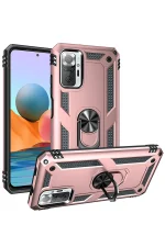 Newface Xiaomi Redmi Note 10 Pro Kılıf Sofya Yüzüklü Silikon Kapak - Rose - Görsel 2