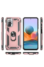 Newface Xiaomi Redmi Note 10 Pro Kılıf Sofya Yüzüklü Silikon Kapak - Rose - Görsel 3