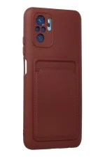 Newface Xiaomi Redmi Note 10S Kılıf Kelvin Kartvizitli Silikon - Bordo - Görsel 2