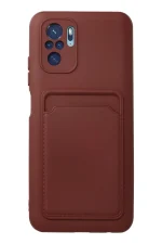 Newface Xiaomi Redmi Note 10S Kılıf Kelvin Kartvizitli Silikon - Bordo