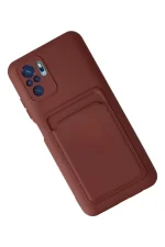 Newface Xiaomi Redmi Note 10S Kılıf Kelvin Kartvizitli Silikon - Bordo - Görsel 3