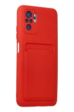 Newface Xiaomi Redmi Note 10S Kılıf Kelvin Kartvizitli Silikon - Kırmızı - Görsel 2