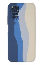 Newface Xiaomi Redmi Note 11 Kılıf Ebruli Lansman Silikon - Lacivert-Krem