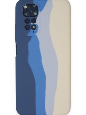 Newface Xiaomi Redmi Note 11 Kılıf Ebruli Lansman Silikon - Lacivert-Krem