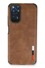 Newface Xiaomi Redmi Note 11 Kılıf Loop Deri Silikon - Kahverengi