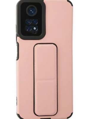 Newface Xiaomi Redmi Note 11 Kılıf Mega Standlı Silikon - Pudra