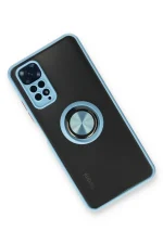 Newface Xiaomi Redmi Note 11 Kılıf Montreal Yüzüklü Silikon Kapak - Buz Mavi - Görsel 2