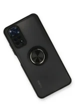 Newface Xiaomi Redmi Note 11 Kılıf Montreal Yüzüklü Silikon Kapak - Siyah - Görsel 2