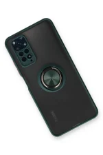 Newface Xiaomi Redmi Note 11 Kılıf Montreal Yüzüklü Silikon Kapak - Yeşil - Görsel 2