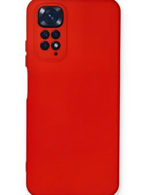 Newface Xiaomi Redmi Note 11 Kılıf Nano içi Kadife Silikon - Kırmızı