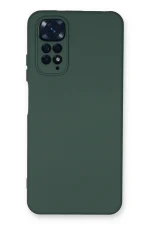 Newface Xiaomi Redmi Note 11 Kılıf Nano içi Kadife Silikon - Koyu Yeşil