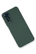 Newface Xiaomi Redmi Note 11 Kılıf Nano içi Kadife Silikon - Koyu Yeşil - Görsel 3
