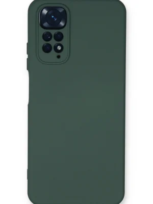 Newface Xiaomi Redmi Note 11 Kılıf Nano içi Kadife Silikon - Koyu Yeşil