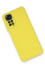 Newface Xiaomi Redmi Note 11 Kılıf Nano içi Kadife Silikon - Sarı - Görsel 3