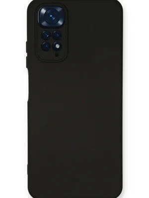 Newface Xiaomi Redmi Note 11 Kılıf Nano içi Kadife Silikon - Siyah