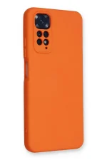 Newface Xiaomi Redmi Note 11 Kılıf Nano içi Kadife Silikon - Turuncu - Görsel 2