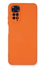 Newface Xiaomi Redmi Note 11 Kılıf Nano içi Kadife Silikon - Turuncu