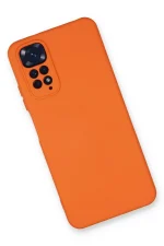 Newface Xiaomi Redmi Note 11 Kılıf Nano içi Kadife Silikon - Turuncu - Görsel 3