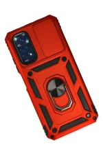 Newface Xiaomi Redmi Note 11 Kılıf Pars Lens Yüzüklü Silikon - Kırmızı - Görsel 2