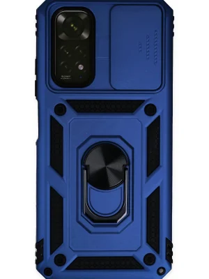 Newface Xiaomi Redmi Note 11 Kılıf Pars Lens Yüzüklü Silikon - Lacivert