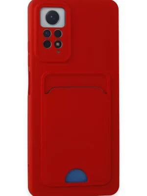 Newface Xiaomi Redmi Note 11 Pro Kılıf Kelvin Kartvizitli Silikon - Kırmızı