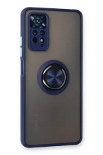 Newface Xiaomi Redmi Note 11 Pro Kılıf Montreal Yüzüklü Silikon Kapak - Lacivert - Görsel 2