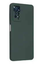 Newface Xiaomi Redmi Note 11 Pro Kılıf Nano içi Kadife Silikon - Koyu Yeşil - Görsel 3