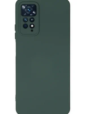 Newface Xiaomi Redmi Note 11 Pro Kılıf Nano içi Kadife Silikon - Koyu Yeşil